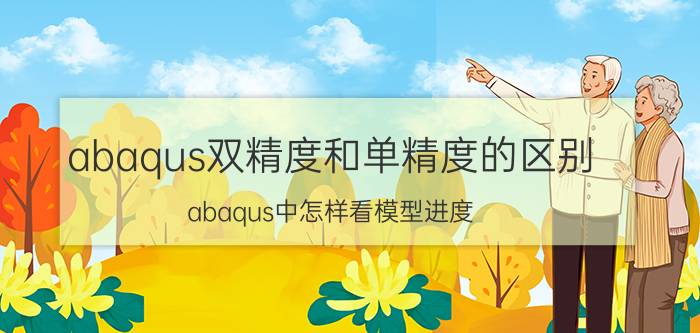 abaqus双精度和单精度的区别 abaqus中怎样看模型进度？